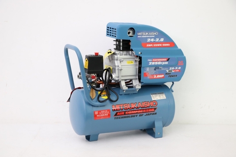 Máy nén khí Mitsukaisho 24-2.0 2.0HP Xanh đậm Điện 1 pha (có dầu, nhanh, dây đồng)