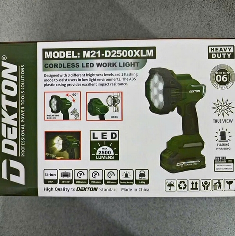 Đèn Led Chiếu Sáng Dùng Pin 21V DEKTON M21-D2500XLM (Chưa Pin & Sạc)