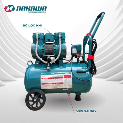 Máy nén khí không dầu, tốc nhanh, siêu êm NAKAWA NK-26H32L - 32 lít