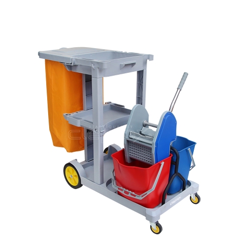Xe đẩy dọn phòng khách sạn CleproX (có xô vắt) CX-73W