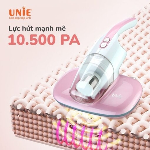 Máy hút bụi chăn đệm UNIE UMV61 lực hút 10500 PA, hệ thống lọc bụi 2 lớp, đèn UV diệt khuẩn đến 99,99%
