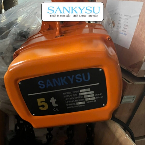 Pa lăng xích điện SANKYSU KKBB05-02 5 tấn cố định 380V