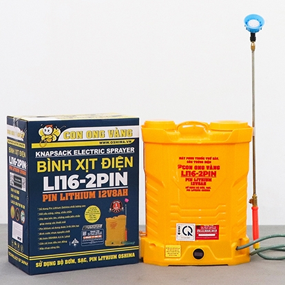 Máy phun thuốc trừ sâu, côn trùng điện CON ONG VÀNG Li16-pin Vàng Pin lithium 12V8Ah