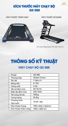 Máy chạy bộ Queen Crown QS588