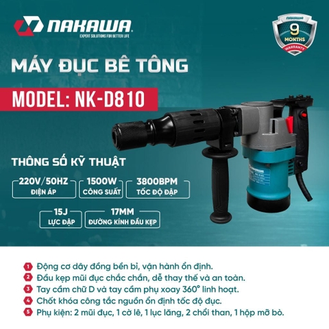 Máy đục bê tông NAKAWA NK-D810