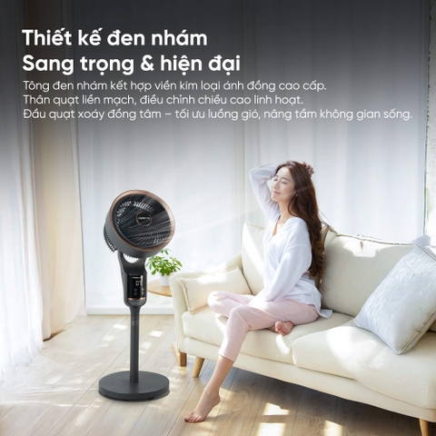 Quạt đối lưu không khí Kosmen Eco ECO-F40AI-B, quạt thông minh điều khiển bằng giọng nói