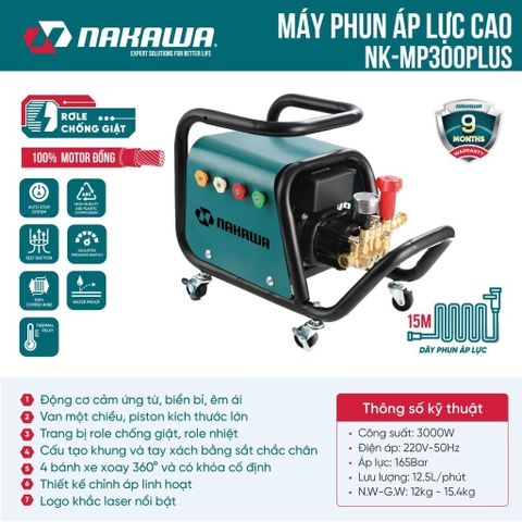 Máy phun áp lực cao NAKAWA NK-MP3000PLUS 3000W
