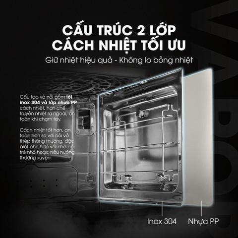 Nồi chiên hơi nước Kalite Vapor 4in1, 8 chế độ nấu tự động