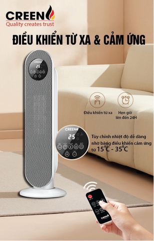 Máy sưởi gốm cao cấp CREEN CR-H28DT Có điều khiển từ xa
