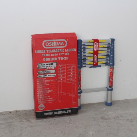 Thang nhôm xếp Oshima TD-32 Xanh đậm (rút đơn-3.2M)