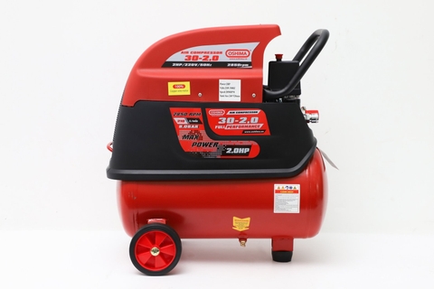 Máy nén khí Oshima 30-2.0 2.0HP Đỏ Điện 1 pha (có dầu, nhanh, dây đồng)