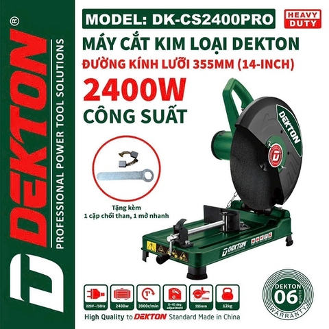 Máy cắt kim loại Dekton DK-CS2400PRO đường kính lưỡi 355mm 2400W