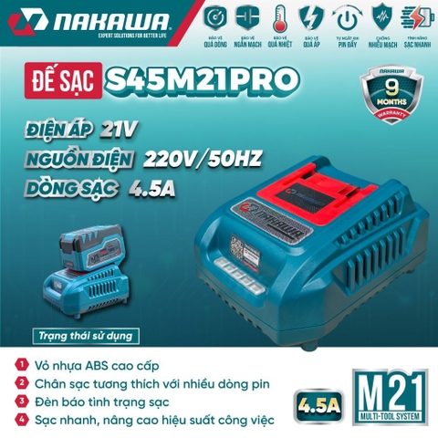 Sạc pin 21V NAKAWA S45M21PRO