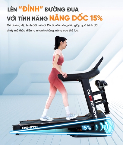 Máy chạy bộ Queen Crown QS670