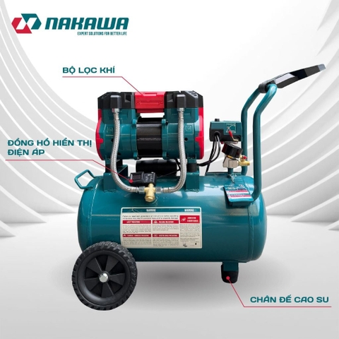 Máy nén khí không dầu, tốc nhanh, siêu êm NAKAWA NK-32H32PRO - 32 lít