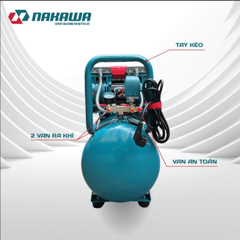 Máy nén khí không dầu, tốc nhanh, siêu êm NAKAWA NK-56H52L - 52 lít