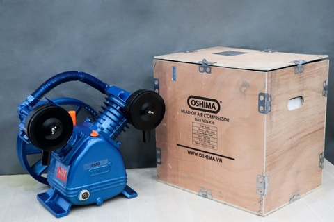 Đầu của máy nén khí OSHIMA 2x80 2.0HP~5.0HP Xanh đậm (hoạt động bằng sức kéo động cơ)