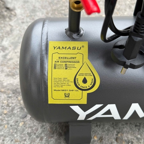 MÁY NÉN KHÍ YAMASU NKS1.5HP-12L GIẢM ÂM KHÔNG DẦU