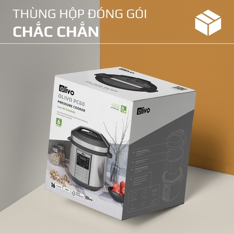 Nồi Áp Suất Điện Đa Năng OLIVO PC60 – 16 Chức Năng – Dung Tích 6L – Công Suất 1000W