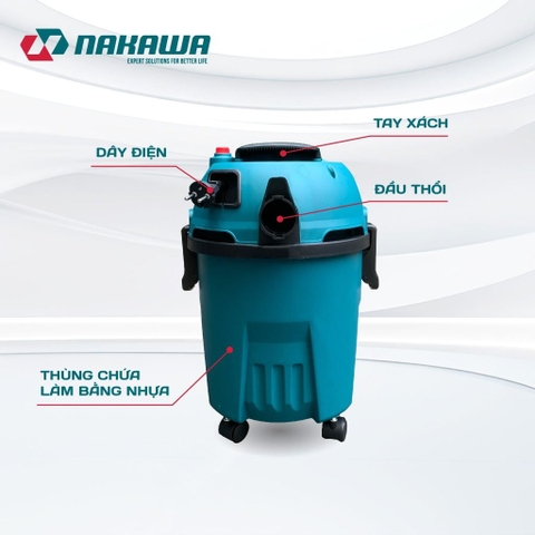 Máy hút bụi công nghiệp NAKAWA NK-VC1715PRO (1.7Kw-15L)
