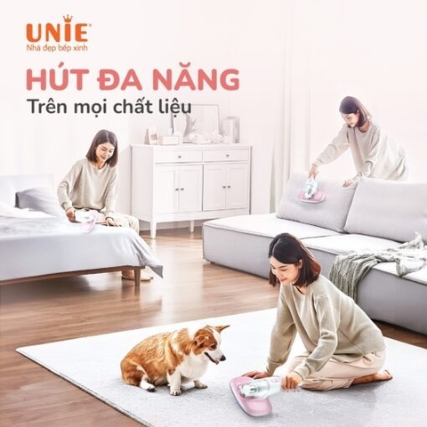 Máy hút bụi chăn đệm UNIE UMV61 lực hút 10500 PA, hệ thống lọc bụi 2 lớp, đèn UV diệt khuẩn đến 99,99%