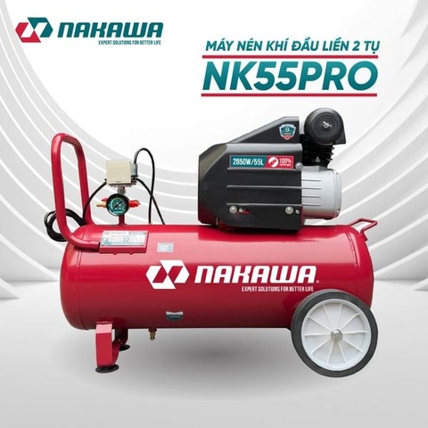Máy Nén Khí đầu liền 2 tụ NAKAWA NK55PRO