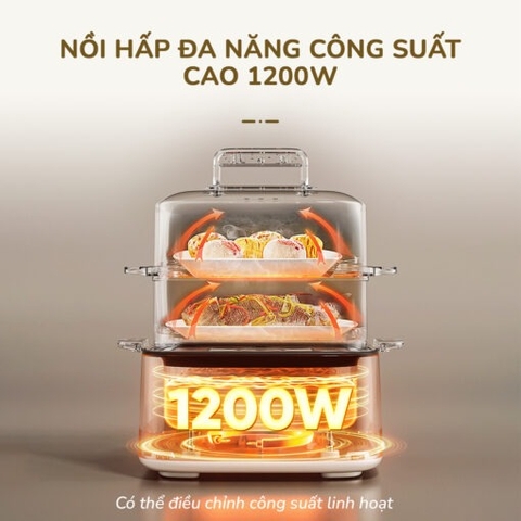 Nồi lẩu hấp đa năng UNIE UE668 dung tích 10L, lòng nồi chống dính Ceramic, 8 chức năng nấu tự động