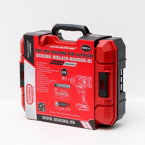 Mở bu lông pin lithium Oshima MBL21V-NG800N-D1 (Thân máy)