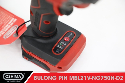Mở bu lông pin lithium Oshima MBL21V-NG750N-D2 (Thân máy)