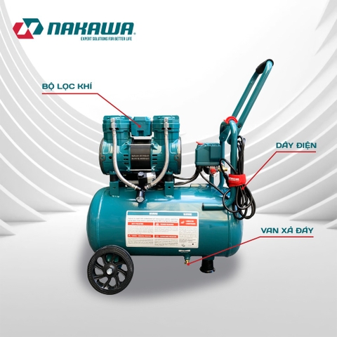 Máy nén khí không dầu, tốc nhanh, siêu êm Nakawa NK-BH2530E - 30 lít 1875W