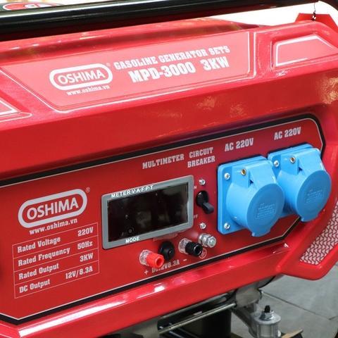 Tổ máy phát điện OSHIMA MPD-3000 3.0KW Đỏ 4 thì (chạy xăng)