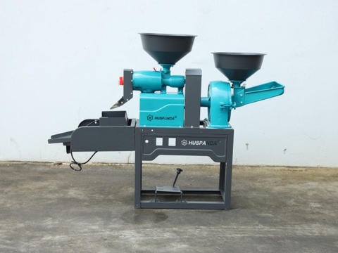 Khung, cối xát nghiền gạo Huspanda HNF-4B (Pulley đảo chiều - Không Motor - Không sàng lọc sạn rung)