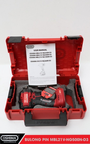 Mở bu lông pin lithium Oshima MBL21V-NG500N-D3 (Thân Máy)