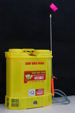Máy phun thuốc trừ sâu, côn trùng điện Con Ong Vàng COV18-ắc qui Vàng