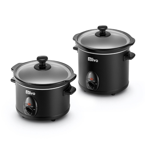 Nồi Nấu Chậm OLIVO SC30 - 3 Mức Nhiệt Cài Sẵn - Điều Khiển Núm Xoay - Lòng Gốm Tráng Men - Nắp Kính Cường Lực - Dung tích 3L