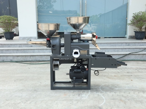 Khung, cối xát nghiền gạo Huspanda HNF-690IS (Pulley đảo chiều - Không motor -  Không Sàng lọc sạn rung )