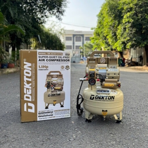 Máy nén khí không dầu 12L 1.1HP Dekton DK-AC2912VTG (màu be)