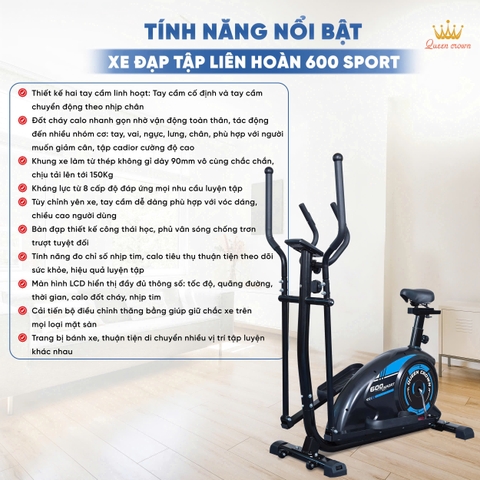 Xe đạp tập toàn thân Queen Crown QC 600 Sport