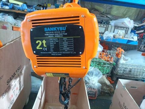 Pa lăng xích điện SANKYSU KKBB02-01 2 tấn cố định 220V