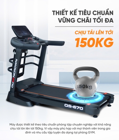 Máy chạy bộ Queen Crown QS670
