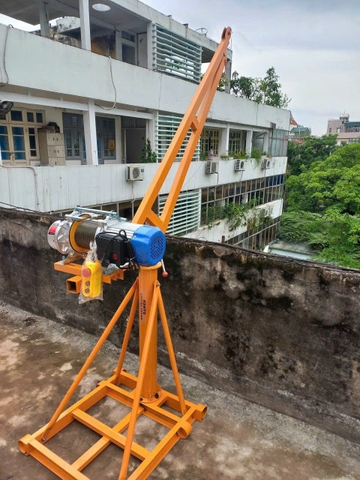COMBO Khung Cẩu Xoay 360° + Máy Tời 200kg