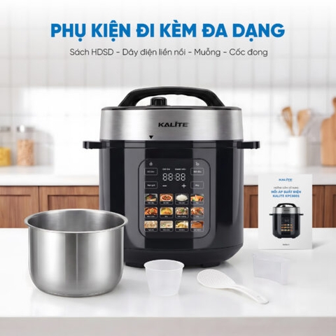 Nồi áp suất điện KALITE KPC6001, Hầm nhanh mềm nhừ, 12 chế độ nấu tự động