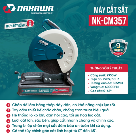 Máy cắt sắt NAKAWA NK-CM357 2950W