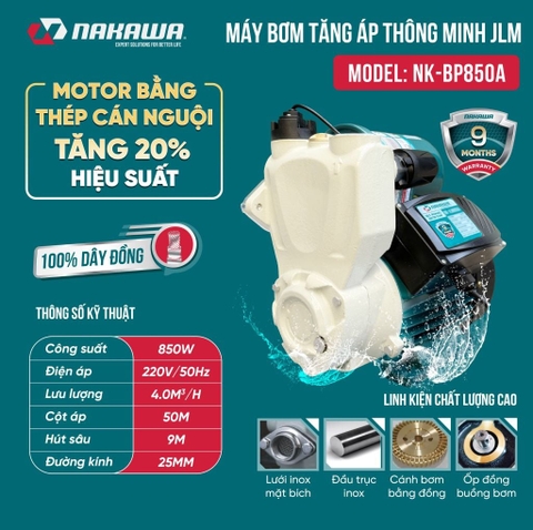 Máy bơm tăng áp thông minh NAKAWA NK-BP850A