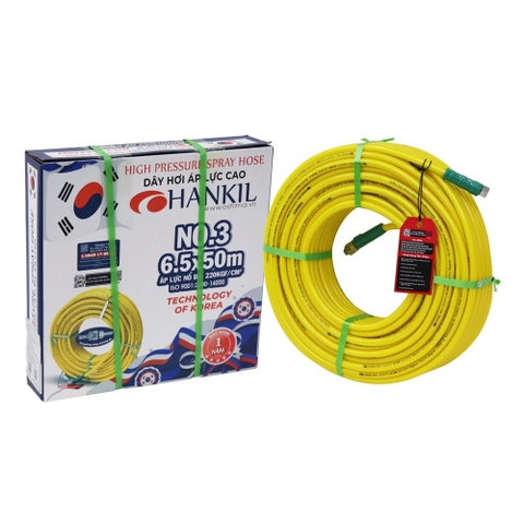 Ống nhựa PVC Hankil No.3 6.5mm x 50m Vàng