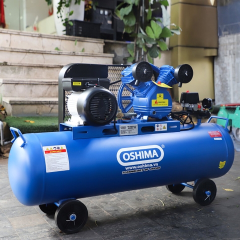 Máy nén khí OSHIMA 140L 3.0HP Xanh Điện 1 pha (có dầu, nhanh, dây đồng)