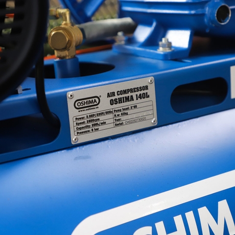 Máy nén khí OSHIMA 140L 3.0HP Xanh Điện 1 pha (có dầu, nhanh, dây đồng)