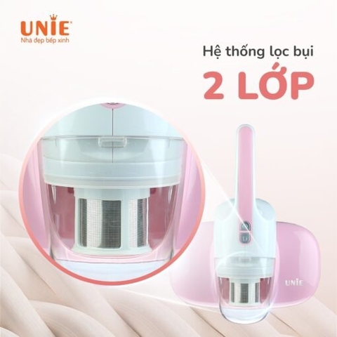 Máy hút bụi chăn đệm UNIE UMV61 lực hút 10500 PA, hệ thống lọc bụi 2 lớp, đèn UV diệt khuẩn đến 99,99%