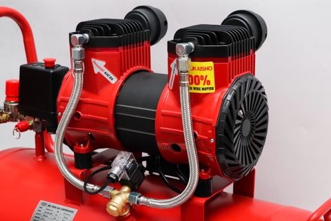 Máy nén khí Oshima 40-3.0 3.0HP Đỏ Điện 1 pha (Không dầu,nhanh,dây đồng)