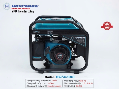 Máy Phát Điện Chạy Xăng Huspanda HGS6300I (Inverter xăng - 5.0KW) (Khởi động cơ)